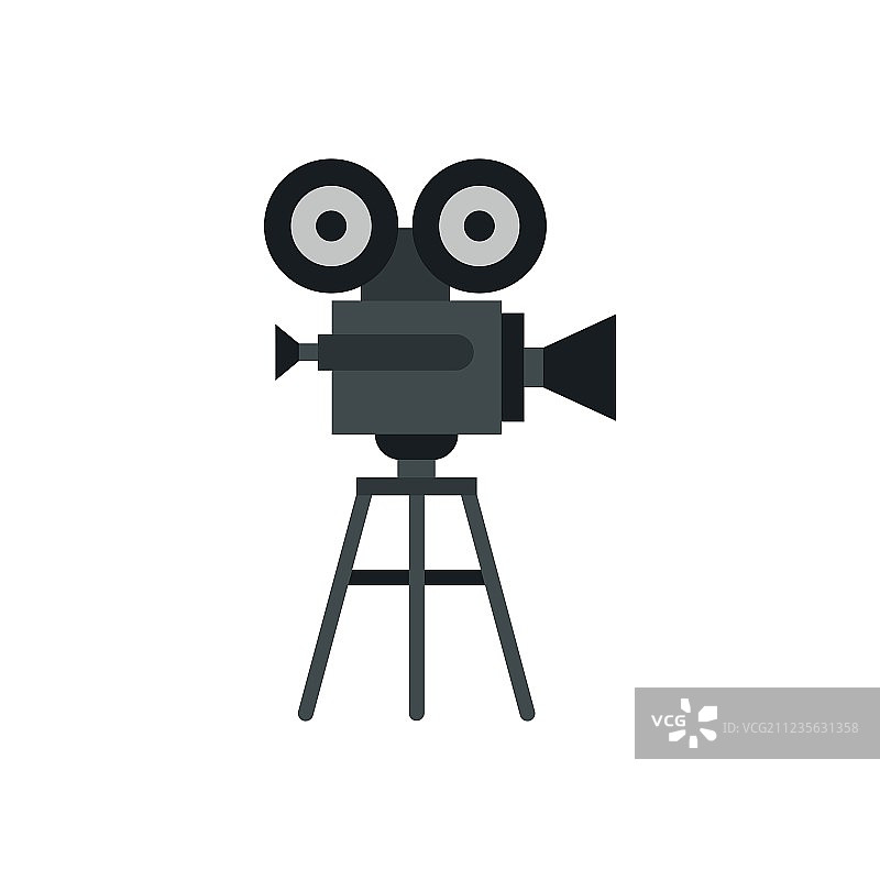 复古电影摄像机扁平风格图标图片素材