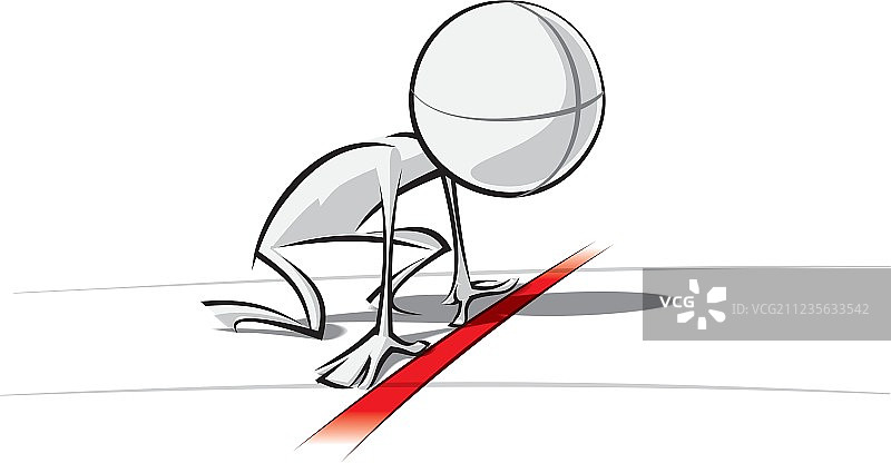 简约人物赛跑准备图片素材