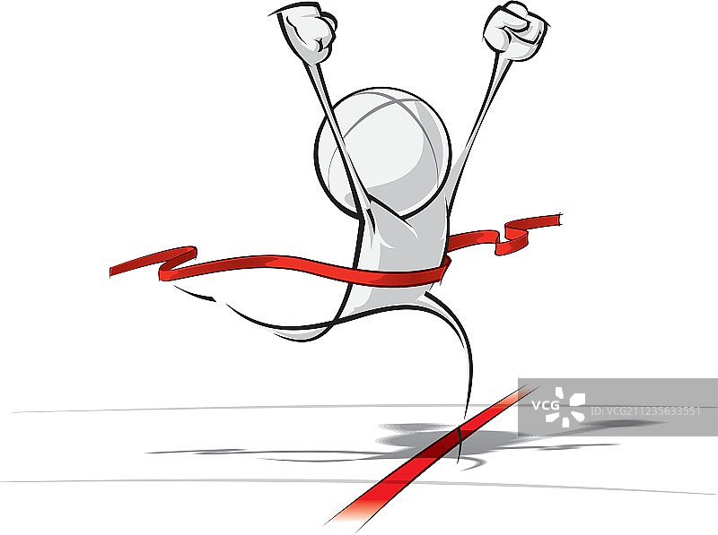 简约人物赢得比赛图片素材