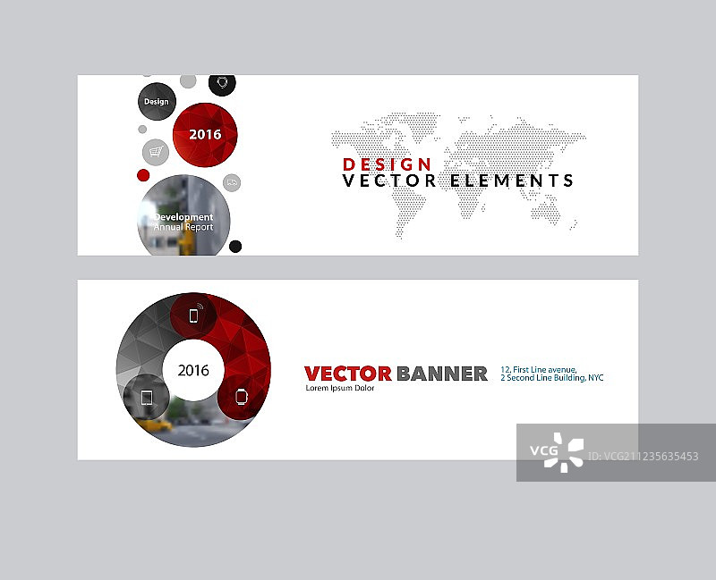 一套现代水平网站横幅图片素材