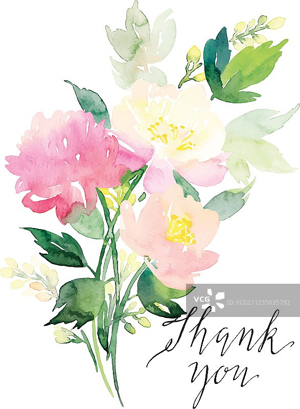 水彩贺卡花图片素材