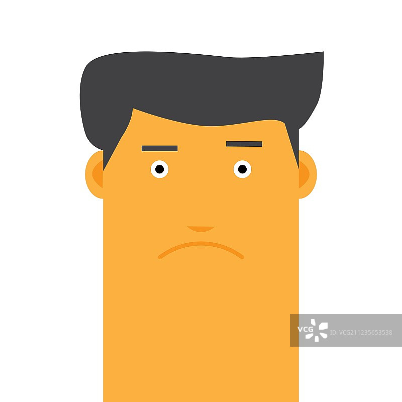 扁平风格时尚愤怒男人头像图片素材