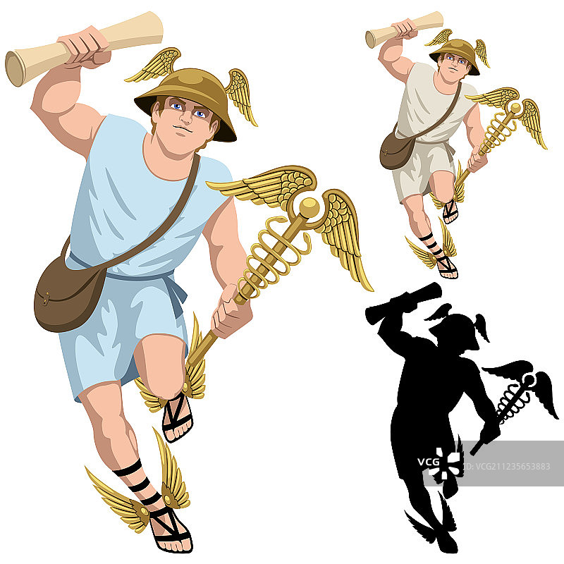 白色背景上的赫尔墨斯图片素材