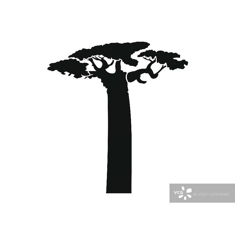 猴面包树图标简约风格图片素材