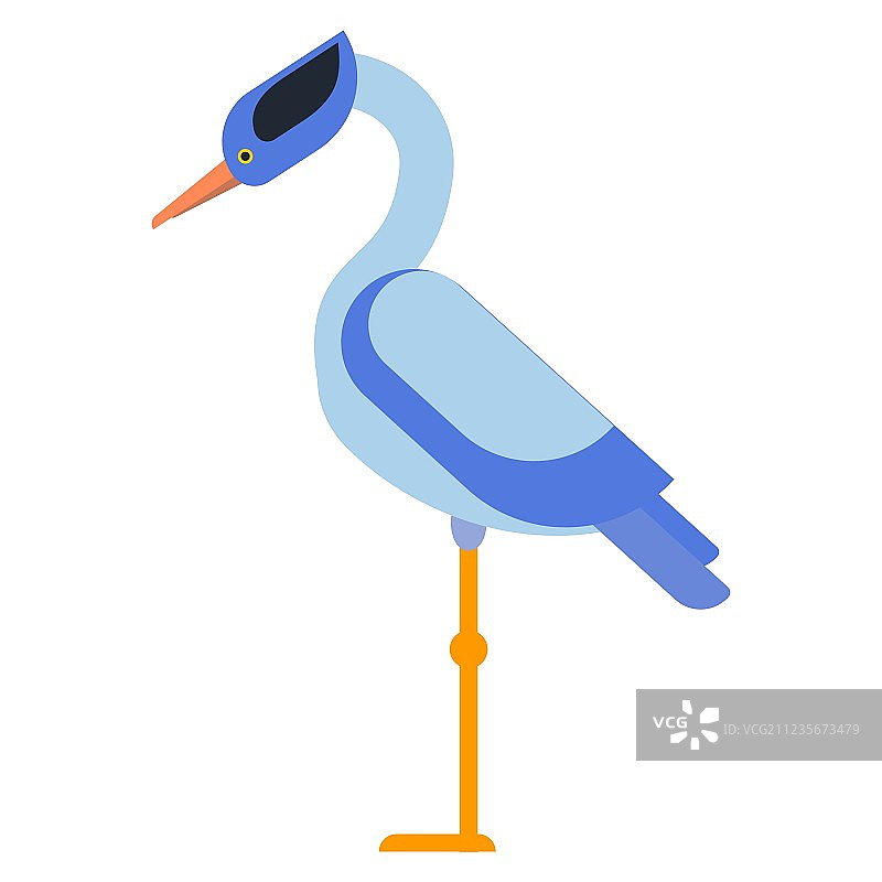 站立的蓑羽鹤卡通鹳鸟图片素材