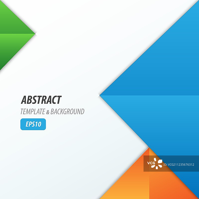 三色金字塔设计模板（绿、橙、蓝）图片素材