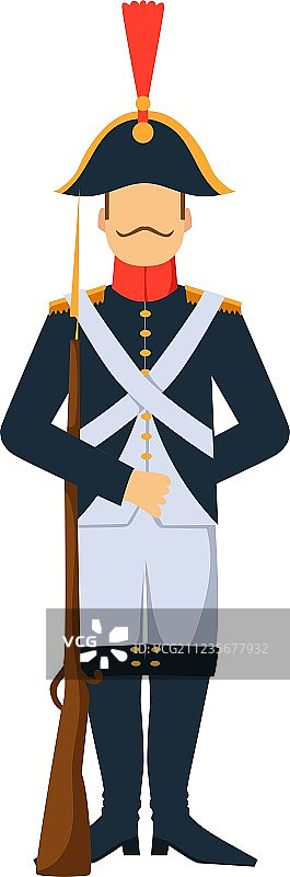 身着老式军装的法国士兵图片素材