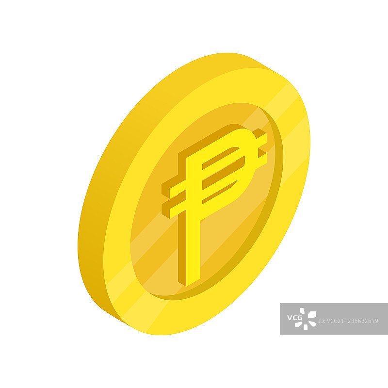 带有比索符号的金币2.5D风格图片素材