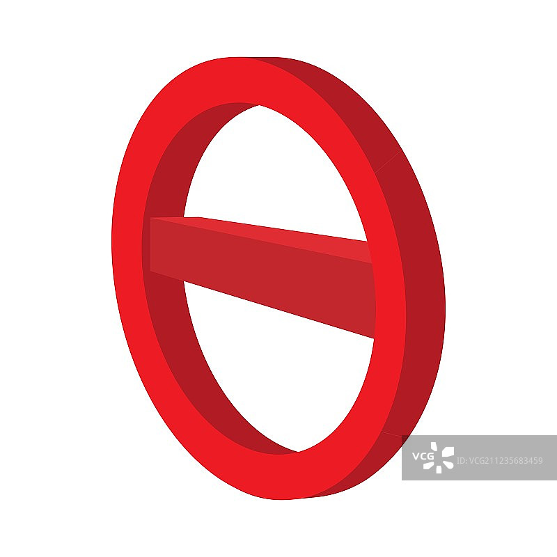 红色圆圈中的红色减号图标卡通风格图片素材