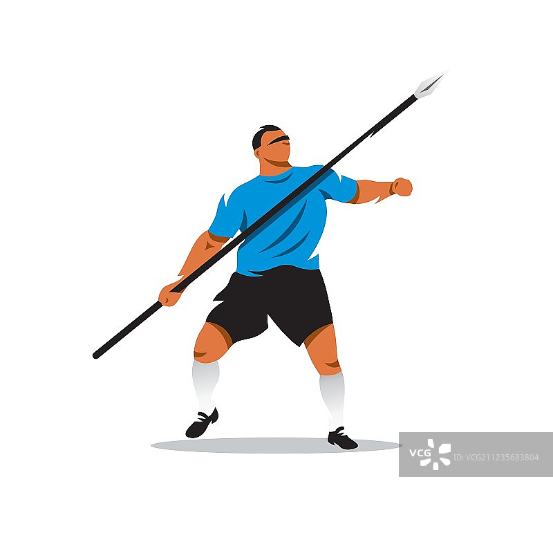 卡通标枪运动员图片素材