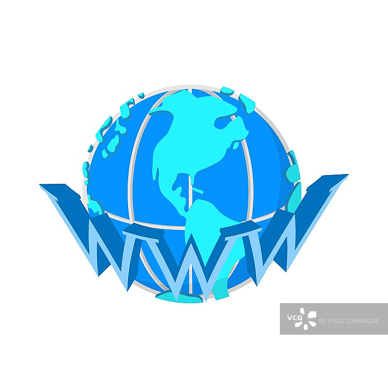 卡通风格的地球仪互联网图标图片素材