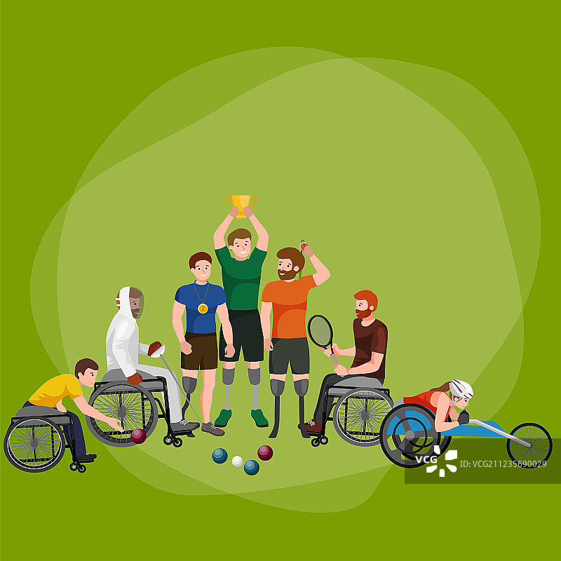 使用假肢的残疾运动员概念图片素材