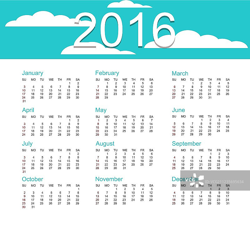 2016年日历图片素材