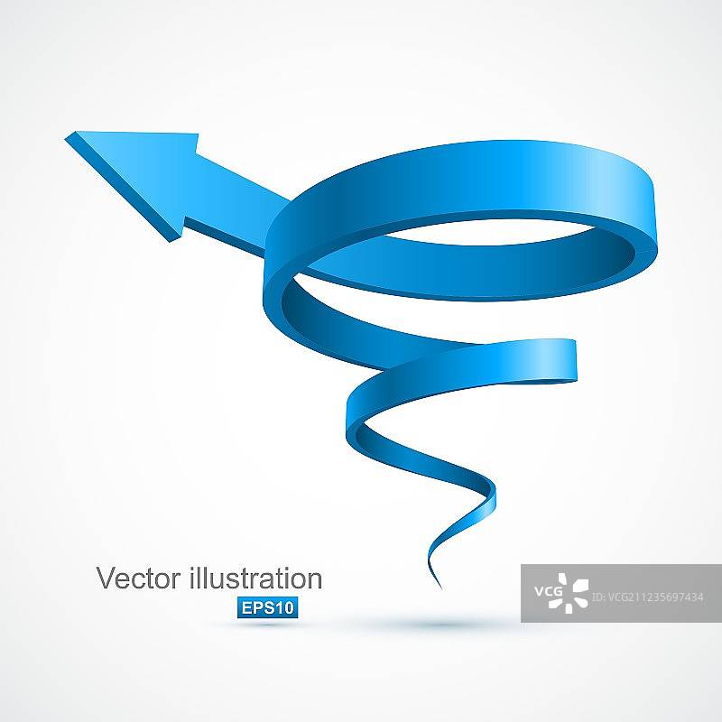 蓝色螺旋箭头3D图片素材