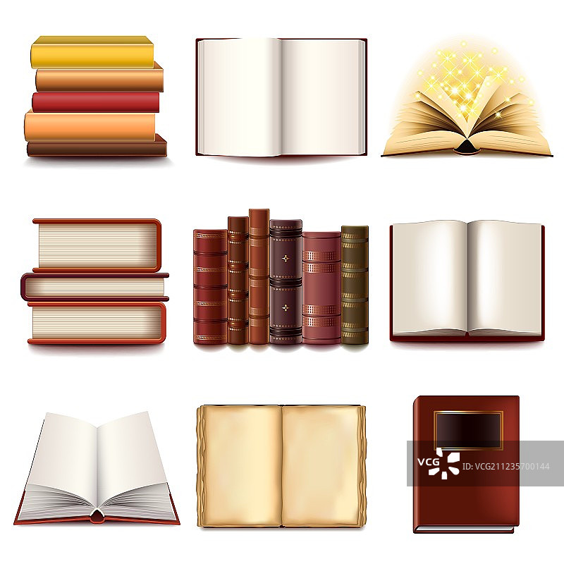 书籍图标集图片素材