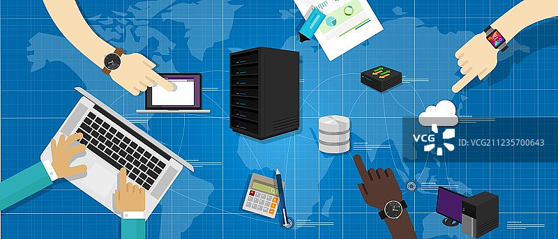 内联网服务器数据库路由器云图片素材