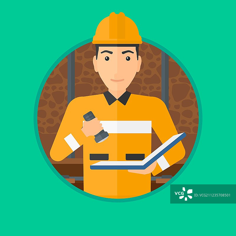 矿工检查文件图片素材