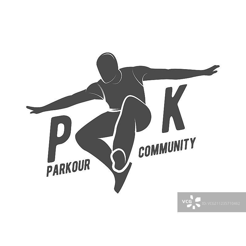 跑酷和自由奔跑徽章图片素材