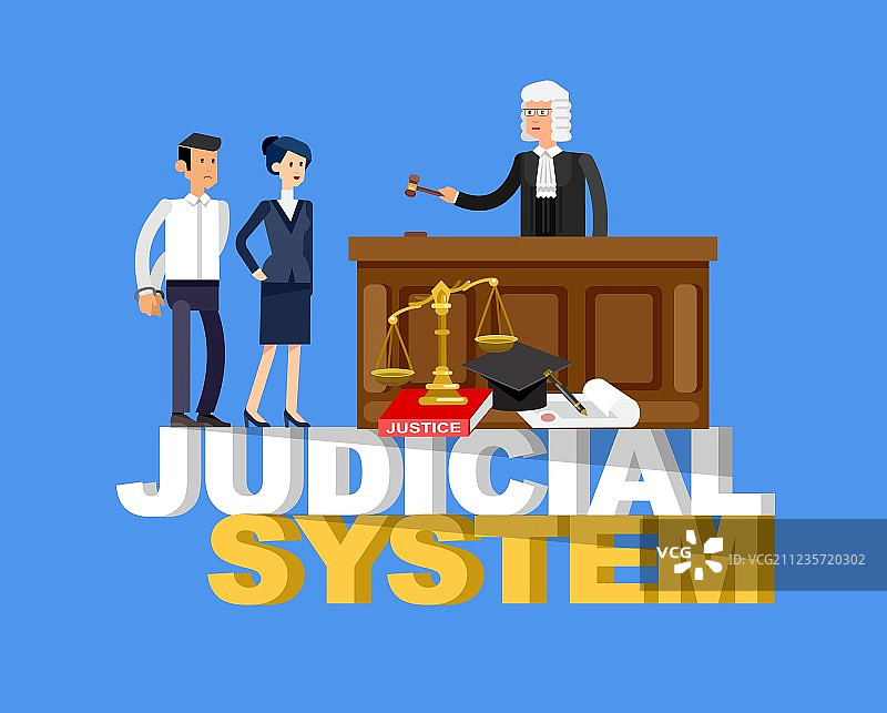 具有审判系统的法律横幅图片素材
