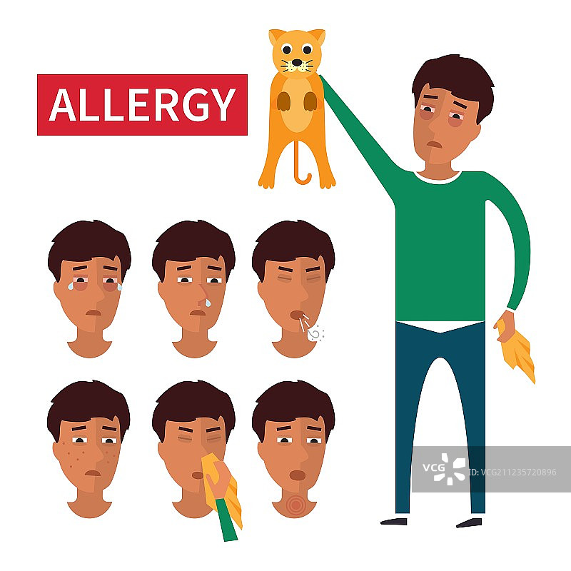 过敏症状信息图片素材