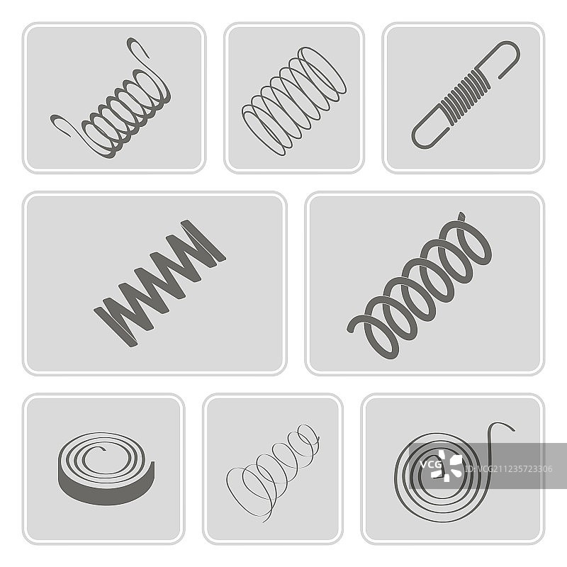 弹簧单色图标合集图片素材