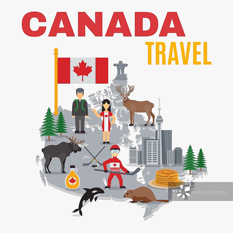 加拿大装饰地图海报图片素材