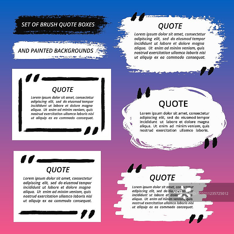 引言框和笔触集合图片素材