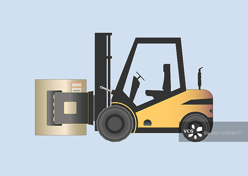 带纸卷夹的叉车图片素材