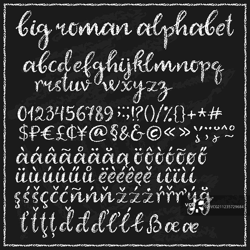 大号粉笔罗马字母图片素材