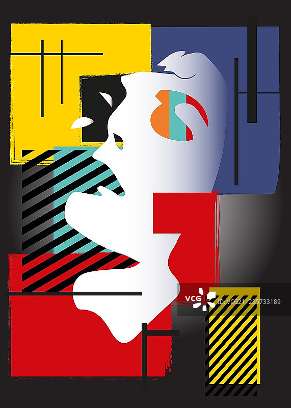 具有立体主义风格的女孩图片素材