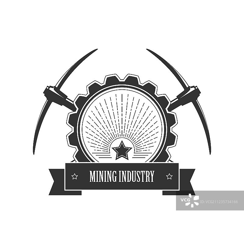 采矿业复古徽章图片素材