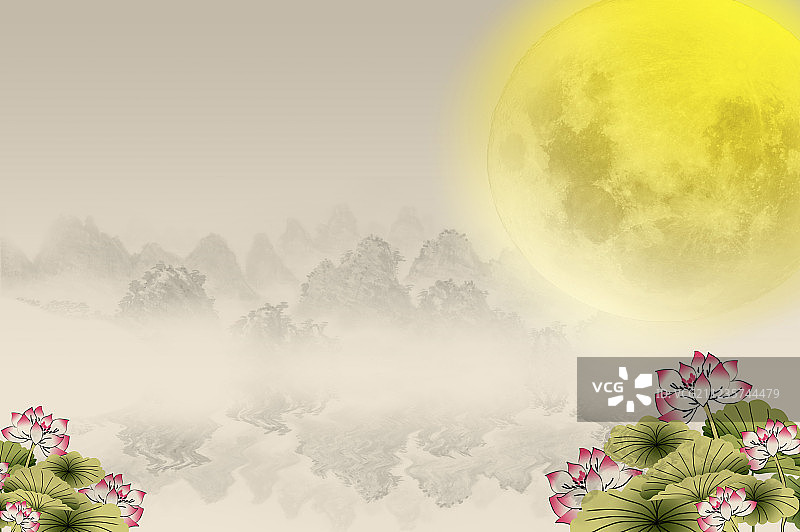 中秋节花好月圆情意浓图片素材