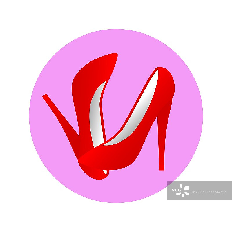 圆形中的红色鞋子图片素材