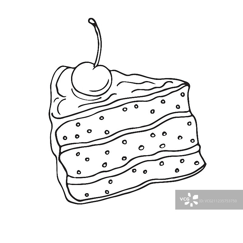 手绘蛋糕片图片素材