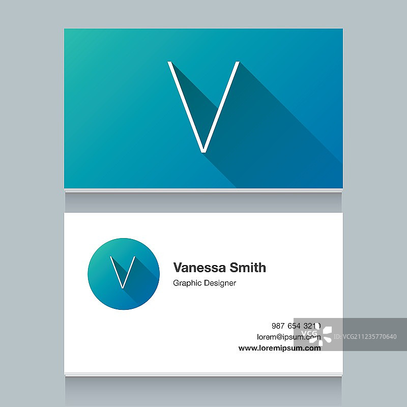 字母V名片图片素材