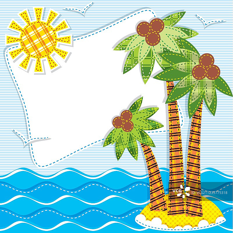 拼布纺织品海洋背景图片素材