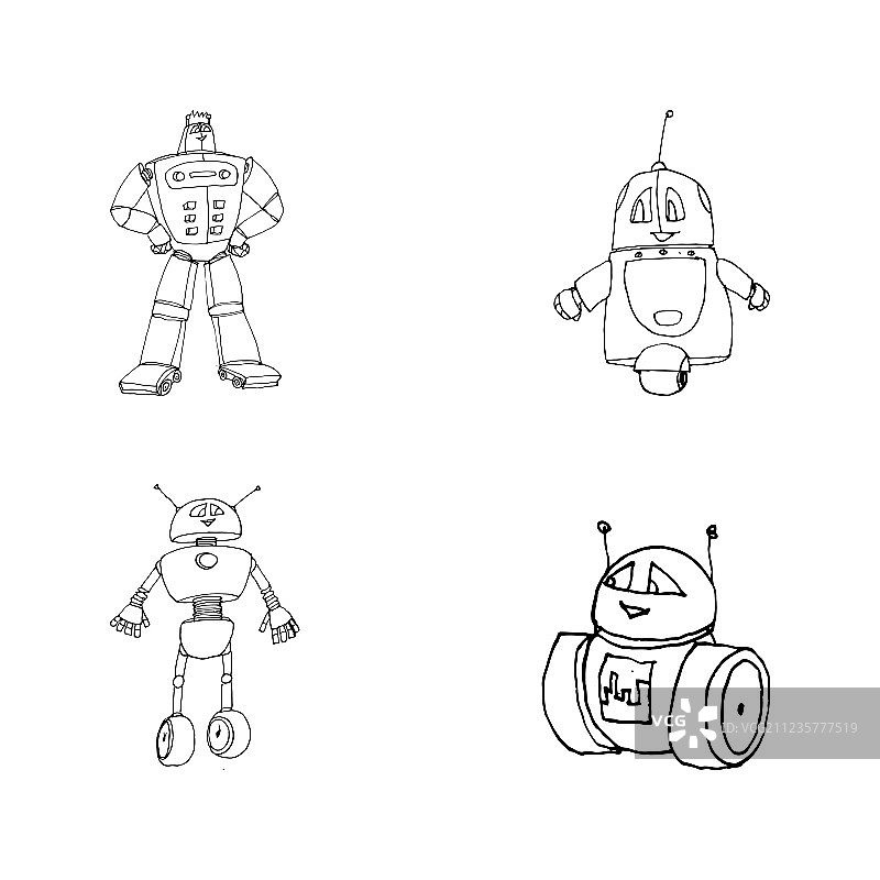 机器人涂鸦合集图片素材