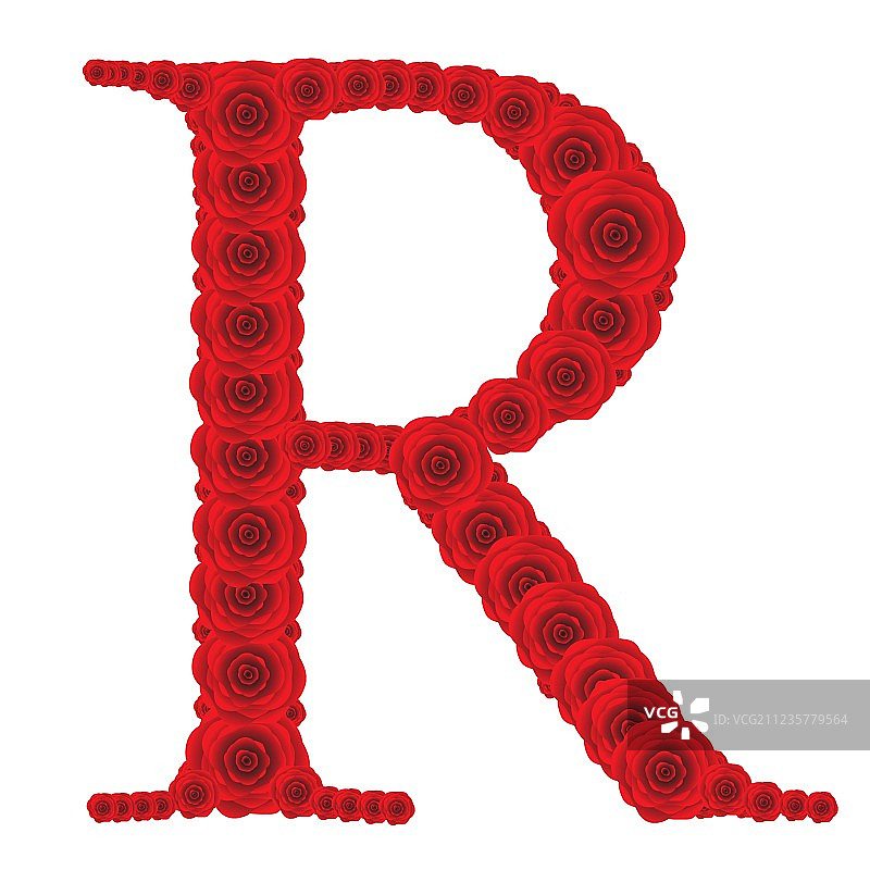 红玫瑰组成的ABC图片素材