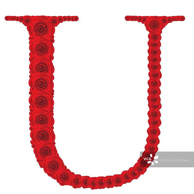 红玫瑰组成的ABC图片素材