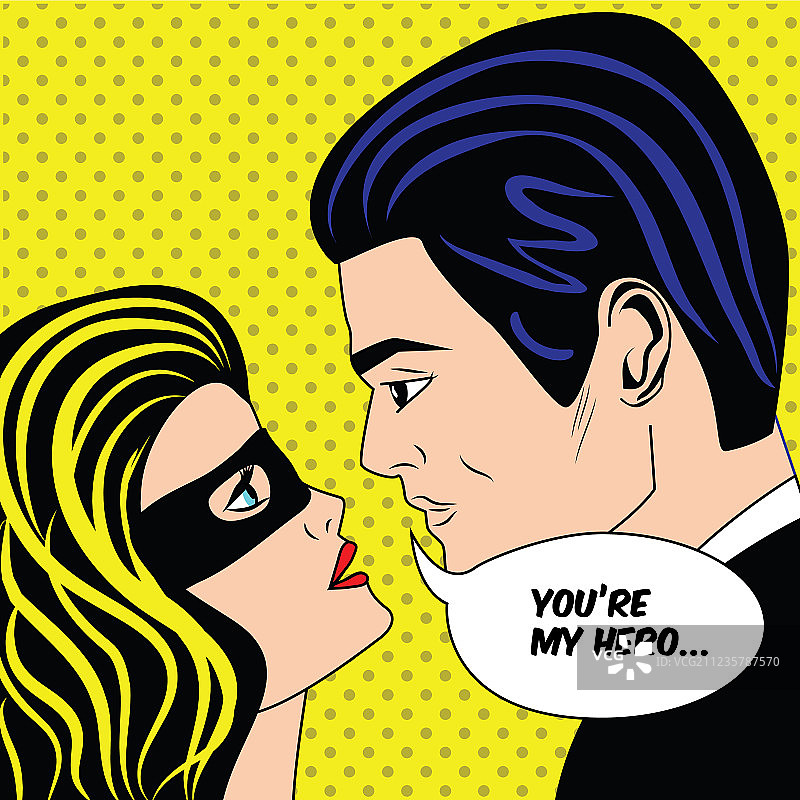 戴着黑色超级英雄面具相爱的男人和女人图片素材