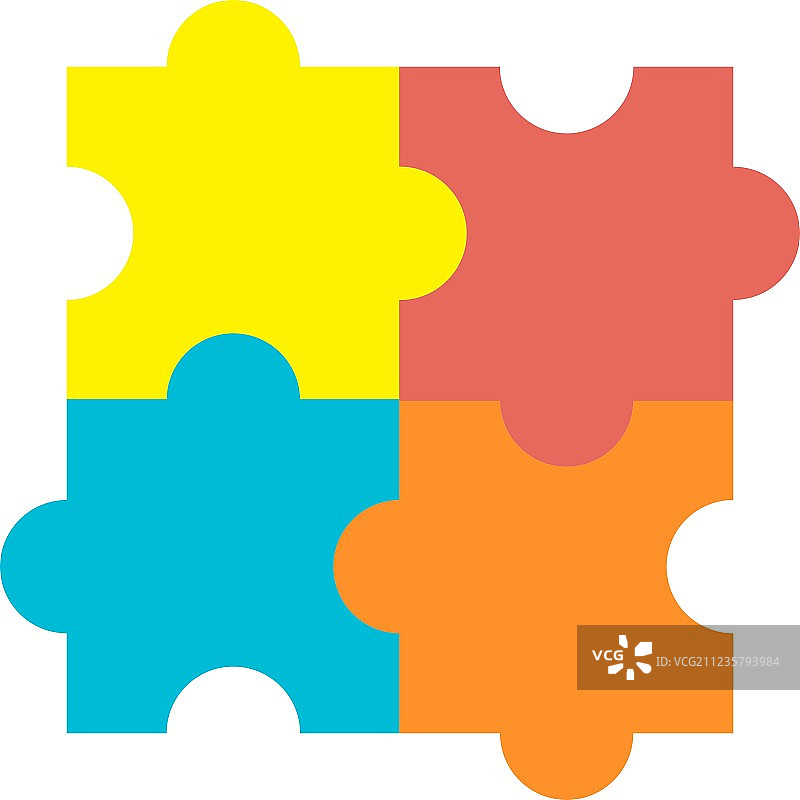 四片拼图图片素材