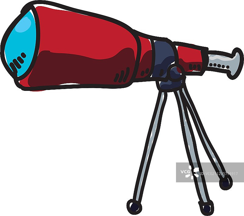 望远镜图标：科学与太空设计图片素材