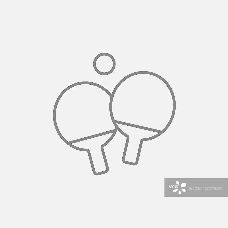 乒乓球拍和球线条图标图片素材
