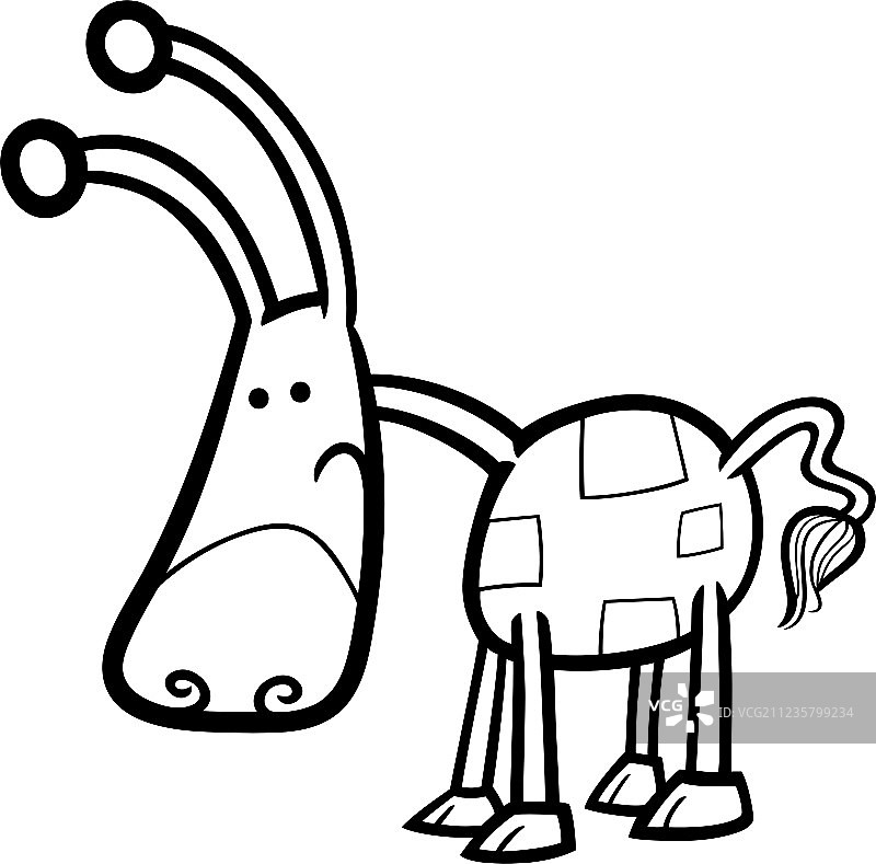 卡通幻想生物填色图片素材