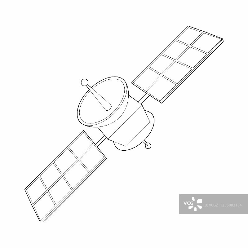 太空卫星轮廓图标图片素材