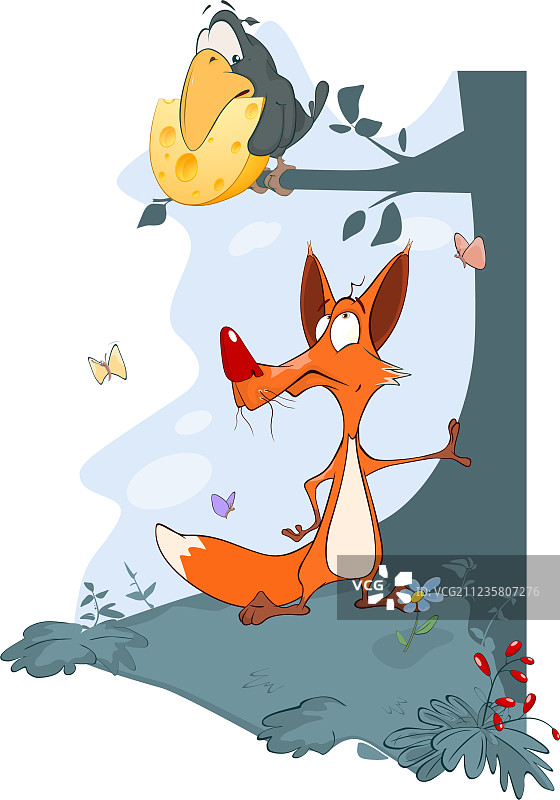乌鸦与狐狸图片素材