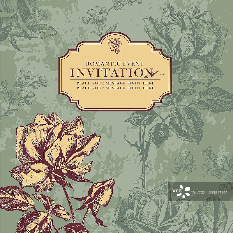 复古玫瑰设计图片素材