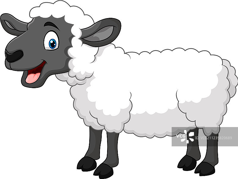 卡通：快乐的绵羊造型图片素材
