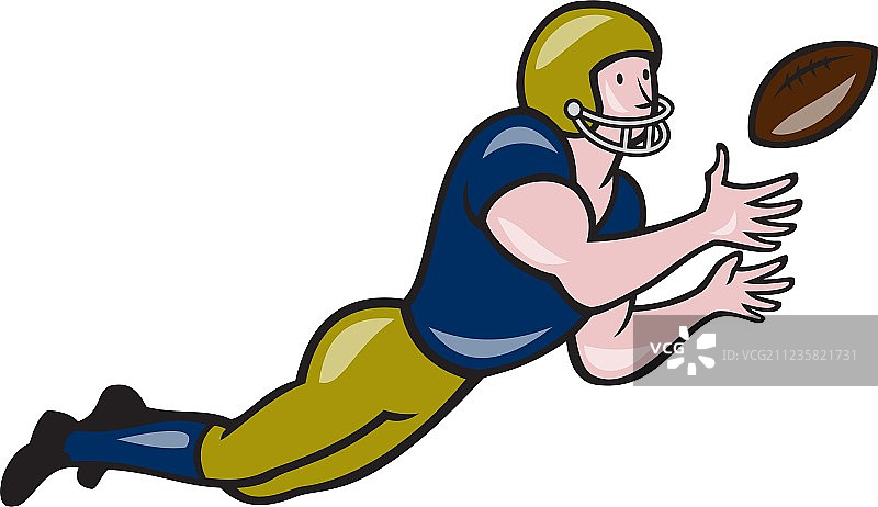 卡通美式橄榄球接球手图片素材