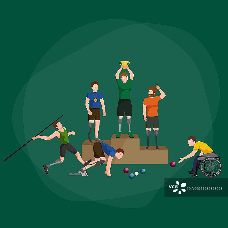 使用假肢的残疾运动员概念图片素材